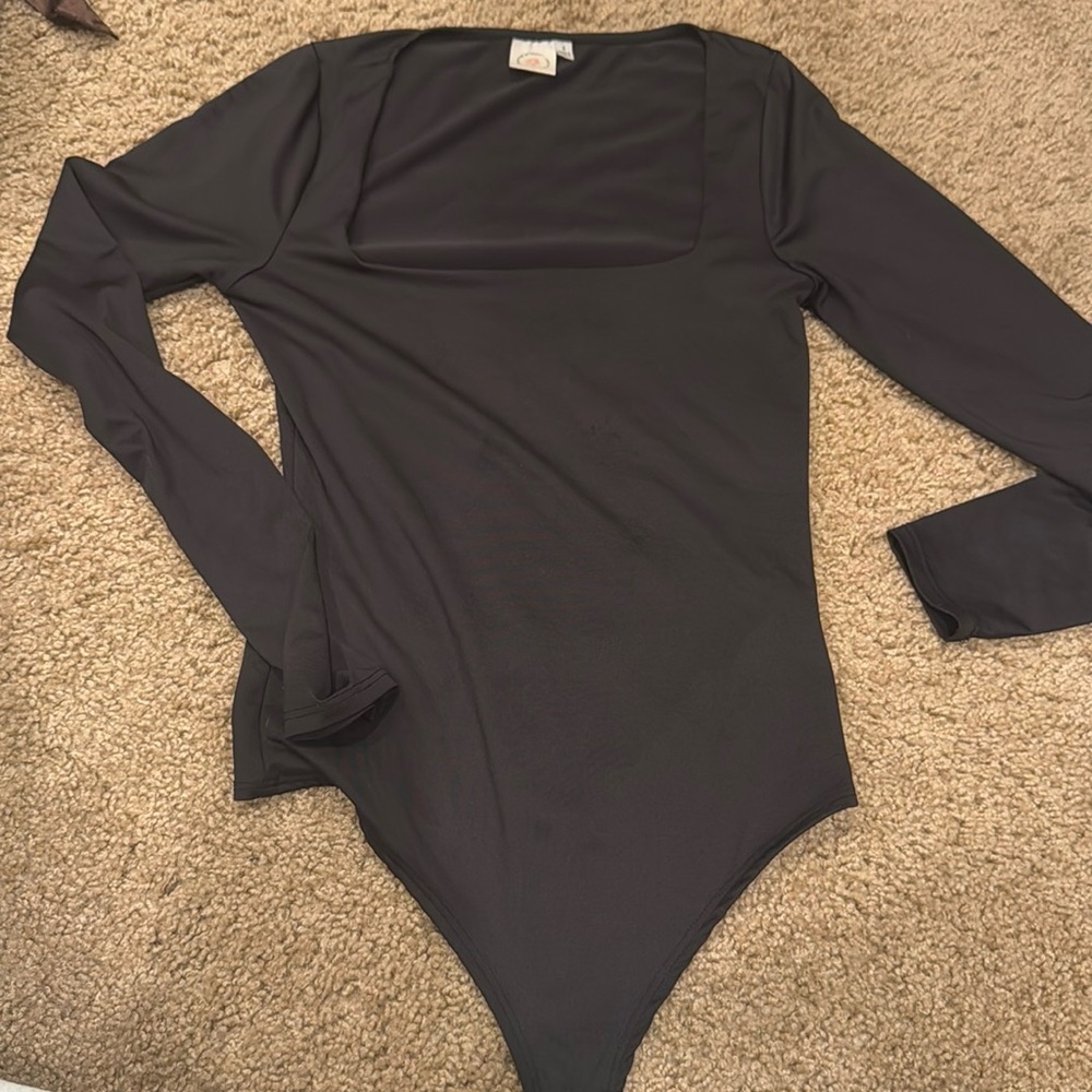 black Square neck bodysuit